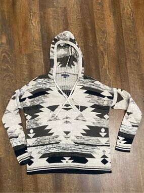 American Eagle Outfitters Women's Geometric Hooded Knit Pullover S